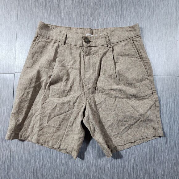 Old Navy Pants - Old Navy Chambray Linen-Blend Everyday Shorts 7” Women SZ 29 Beige